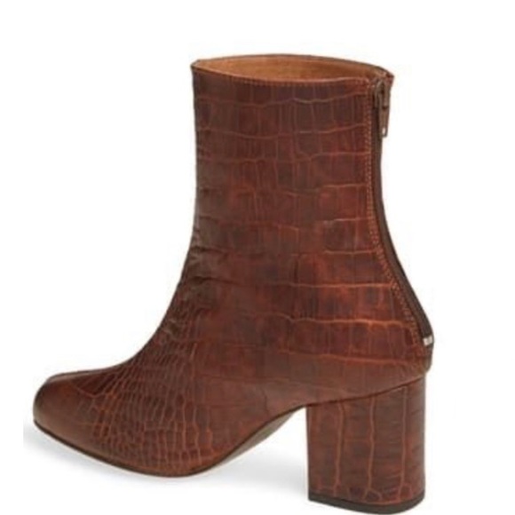 Free People Cecile Ankle Boot Croc Print Leather - Picture 3 of 6